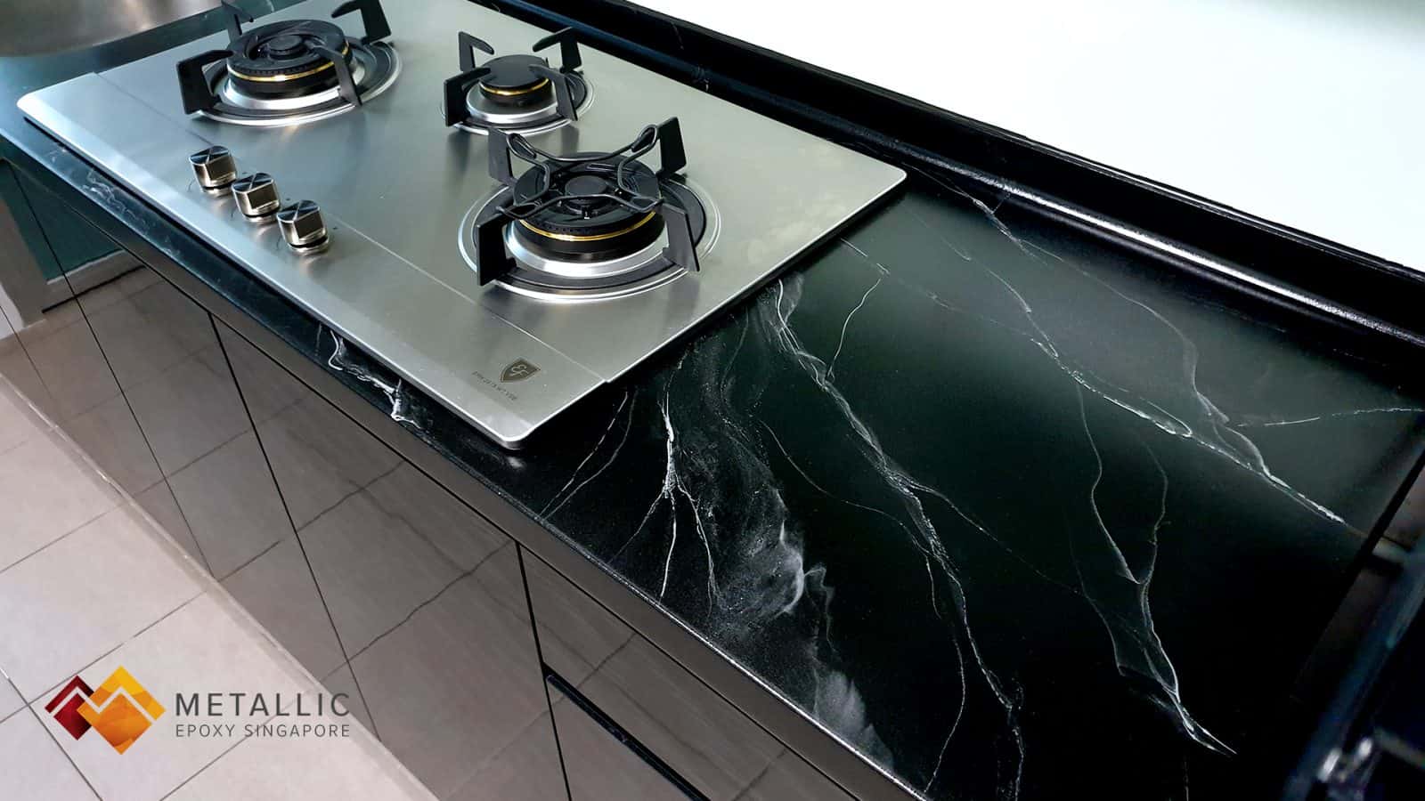 Marquina Black Lightning Countertop