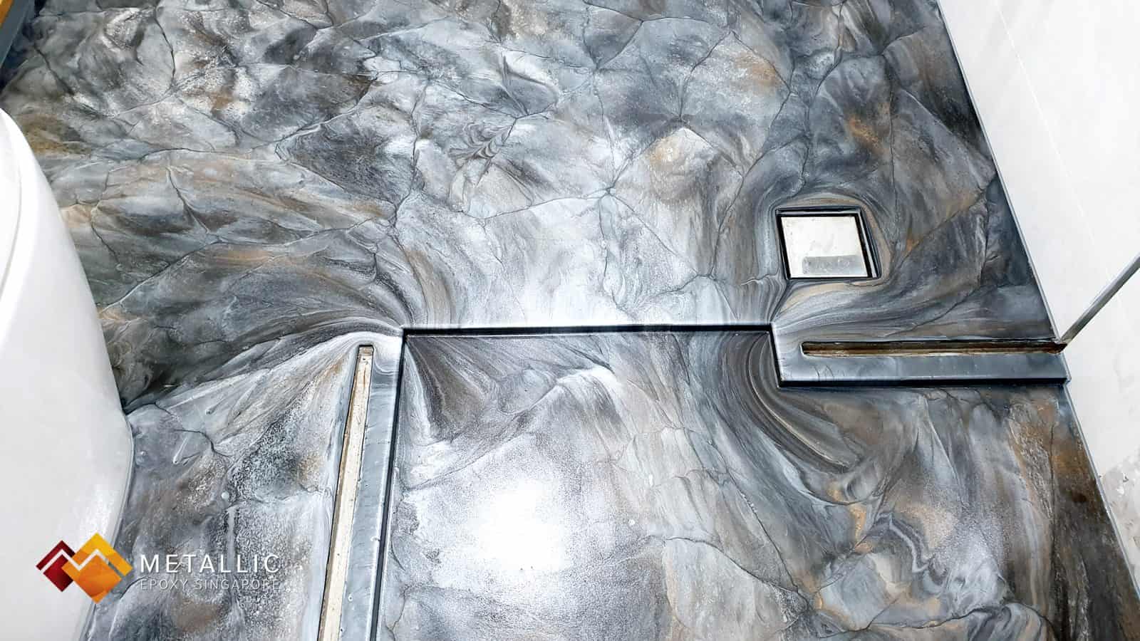 Metallic Epoxy Bathroom Flooring