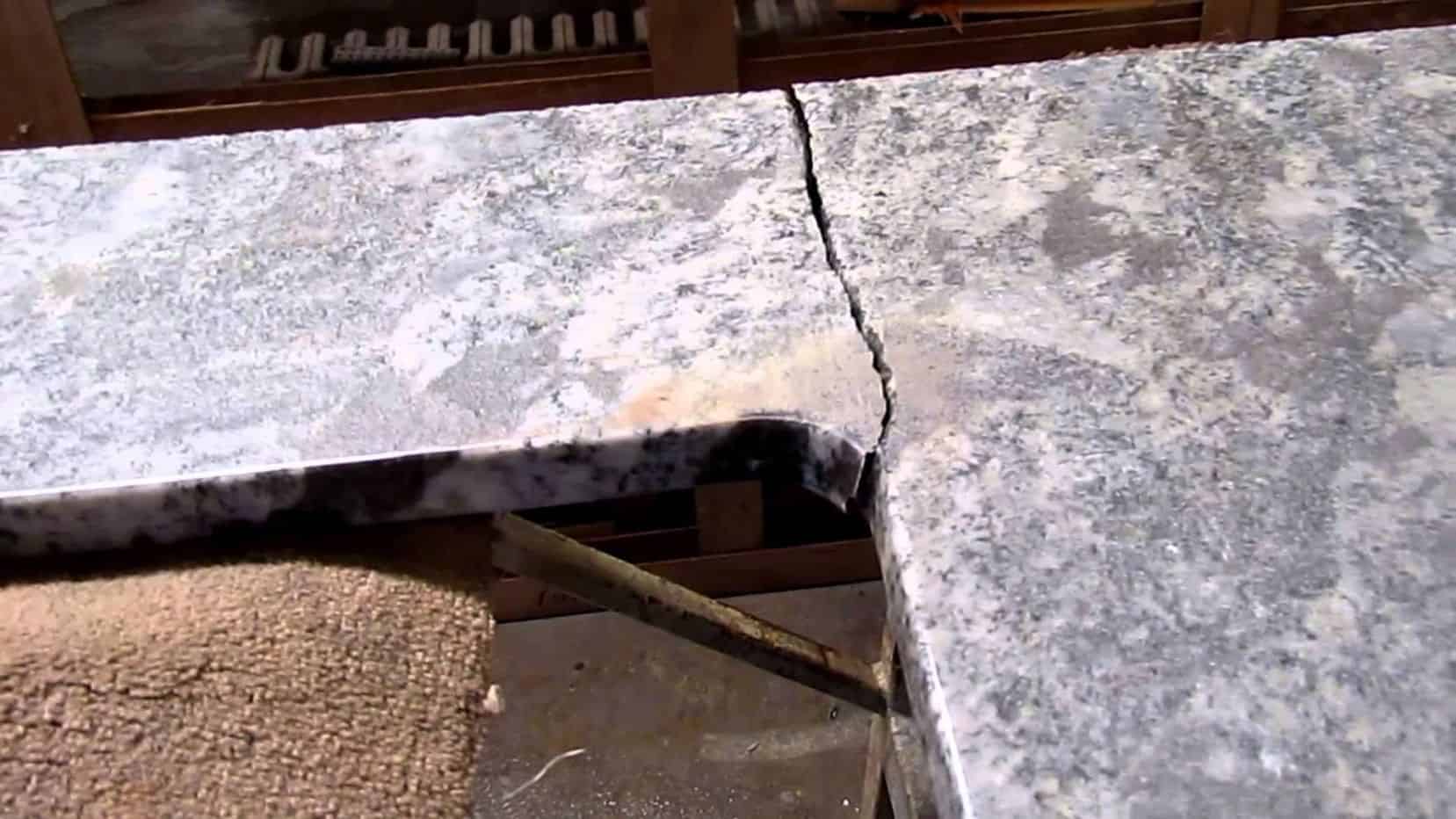 cracked granite countertop