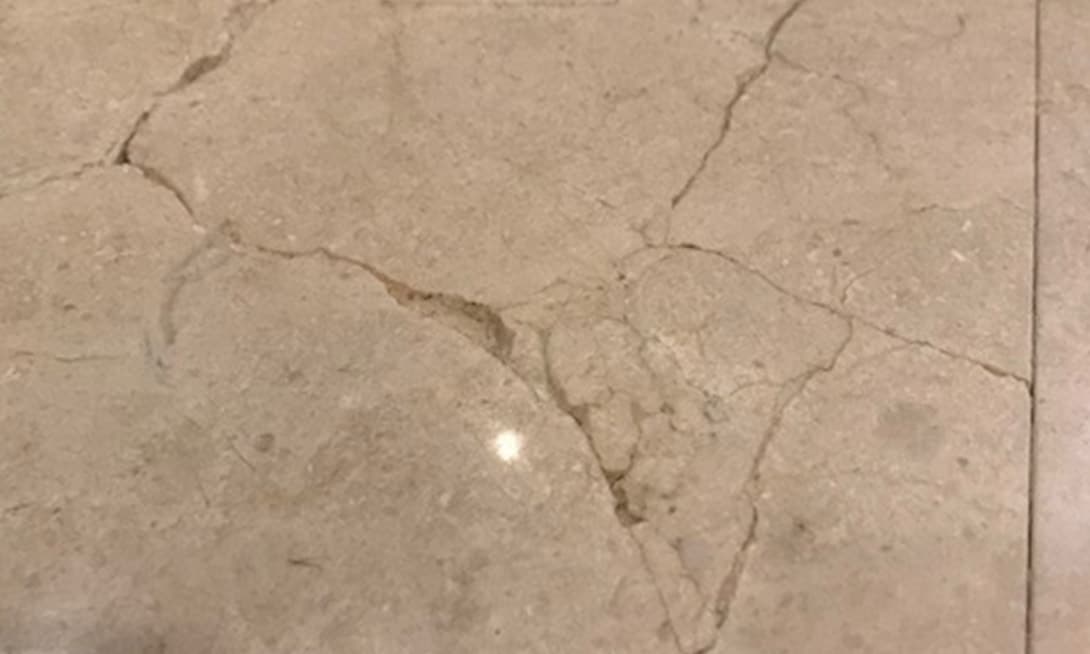 cracked marble tiles