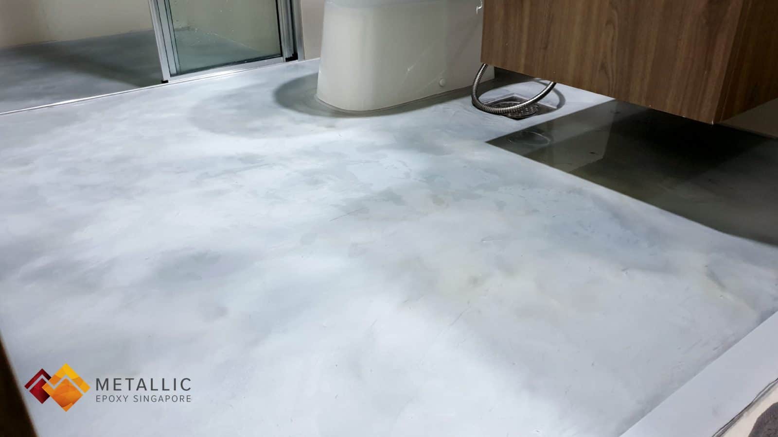 Industrial Silver Bathroom Flooring