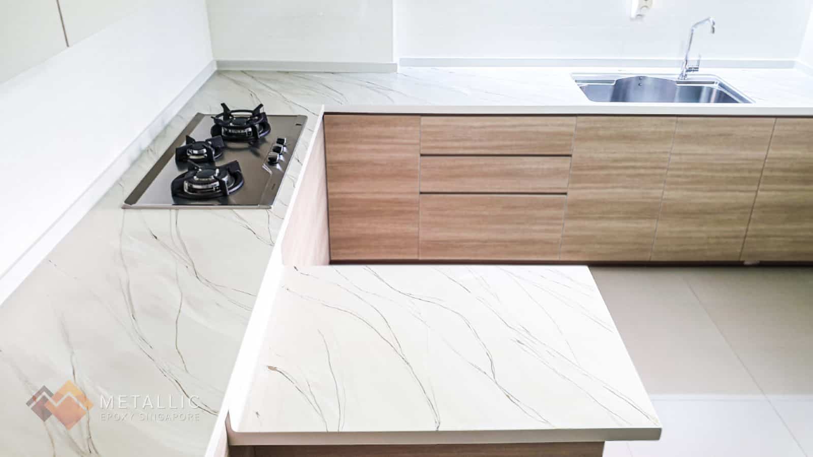 Pearl White Marble Countertop