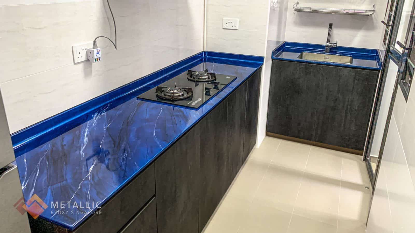 Electric Blue Marble Countertop