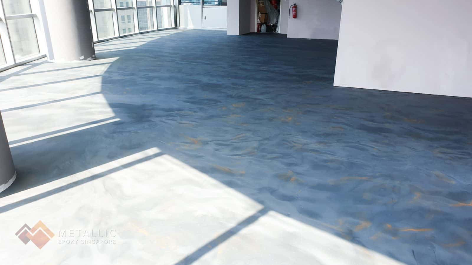 Cloudy Blue Swirl Flooring