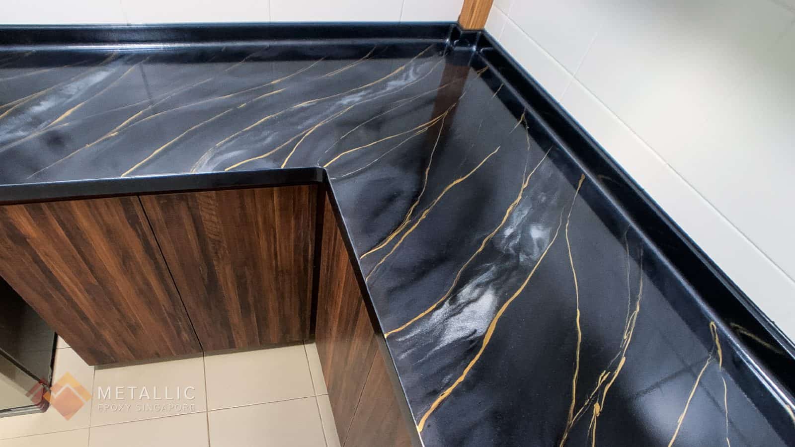 Golden Black Marble Countertop