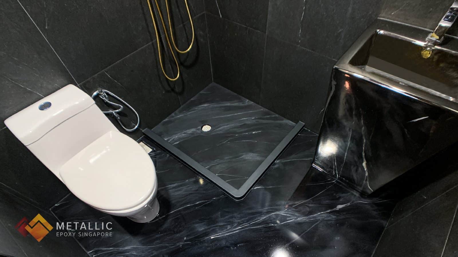 Black Marble Bathroom Flooring