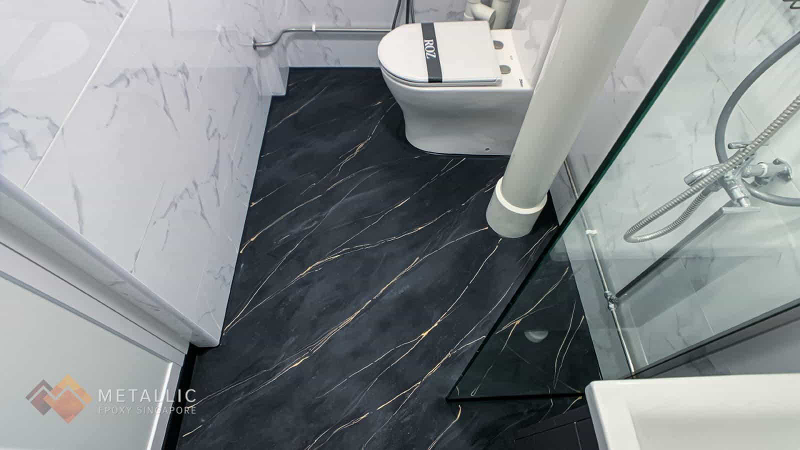 Charcoal Marble Bathroom Flooring