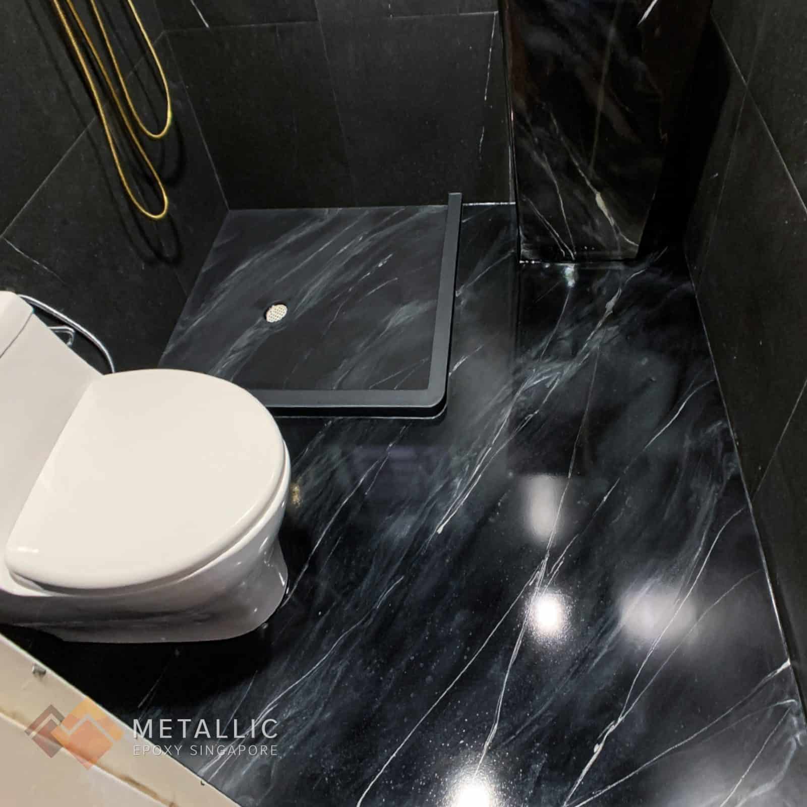 Black Dirty Pour Marble Flooring