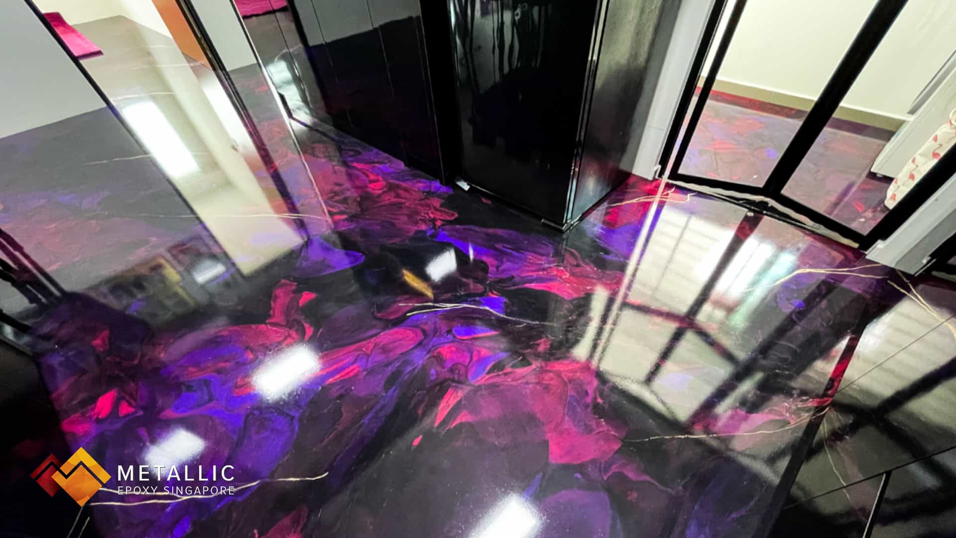 Pink Black Galaxy Flooring