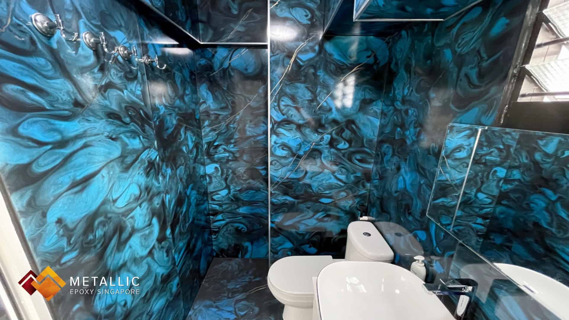 Cerulean Blue Galaxy Bathroom