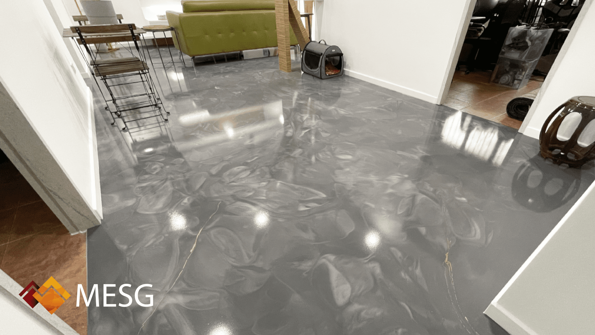 Swirl Grey Marble Living room