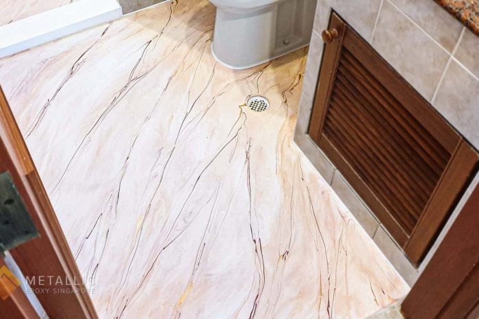 Burgundy Marble Bathroom Flooring
