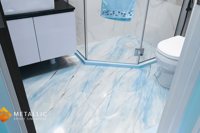 Artic Blue Bathroom Flooring