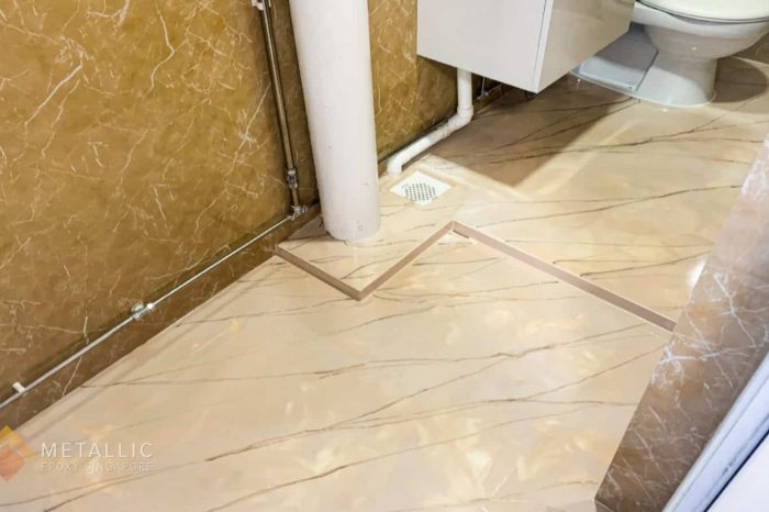 Camel Marble Bathroom Flooring