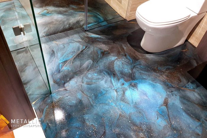 Cobalt Galaxy Bathroom Flooring