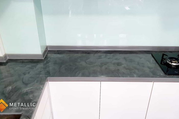 Metallic Grey Swirl Countertop